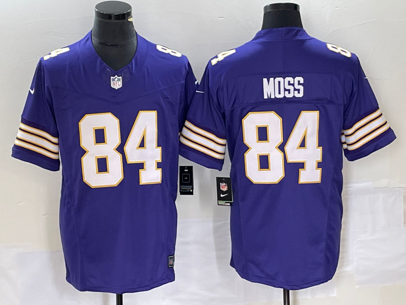 Men's Minnesota Vikings Randy Moss #84 Purple Classic Jersey